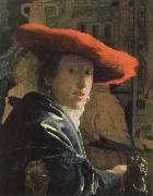 Jan Vermeer the girl with the red hat Germany oil painting artist